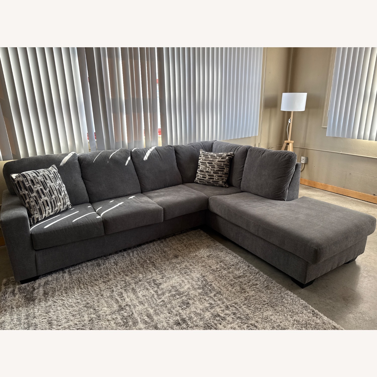 Ashley Furniture 2 Piece Sectional Medium Gray - image-1
