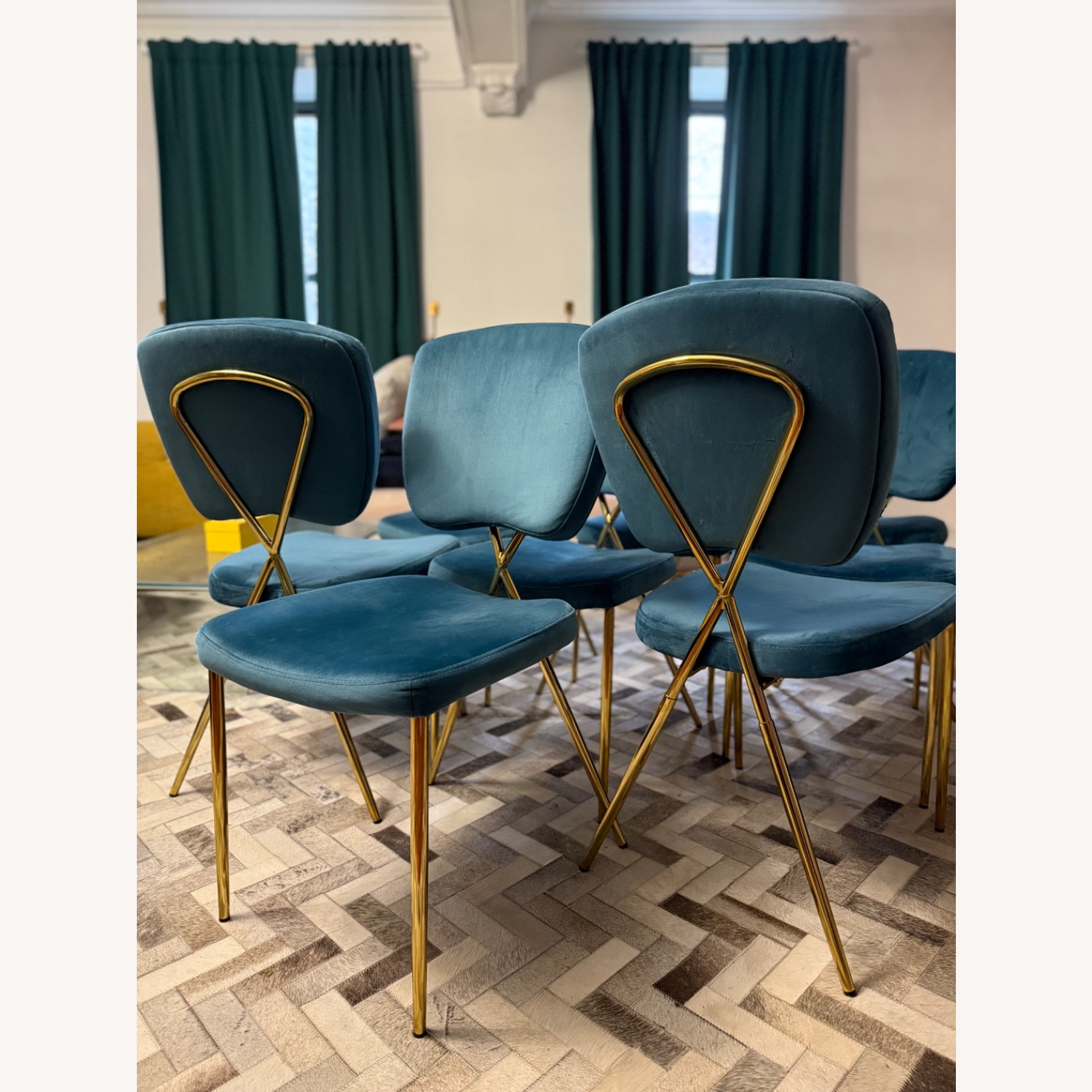 Teal Dining Chairs, Set of 8 - image-1