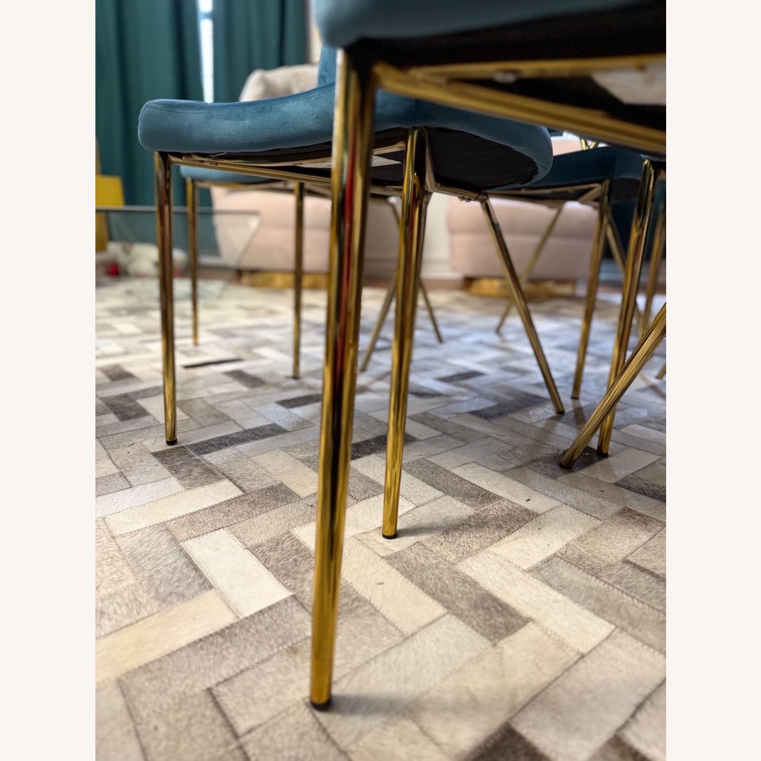 Teal Dining Chairs, Set of 8 - image-3