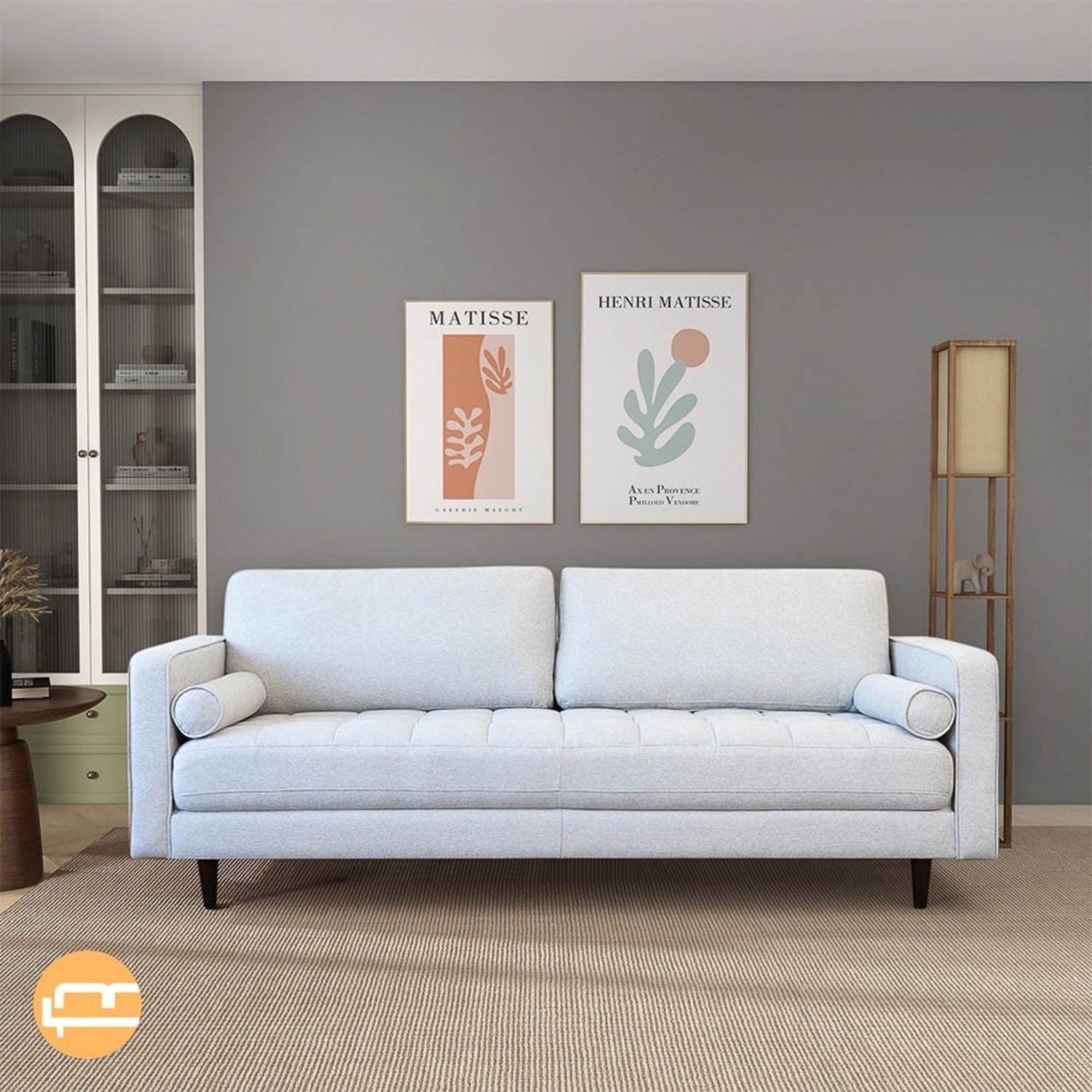 Daphne Sofa - Light Grey Linen - image-2