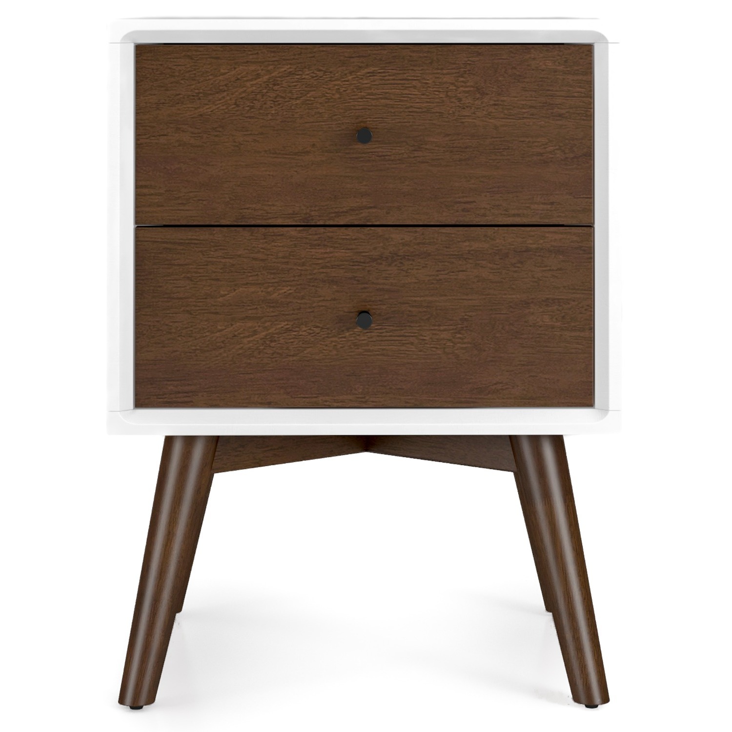 Noak White Walnut Modern Style Nightstand - image-7