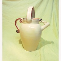 Decorative Red Clay Pitcher Made In Italy