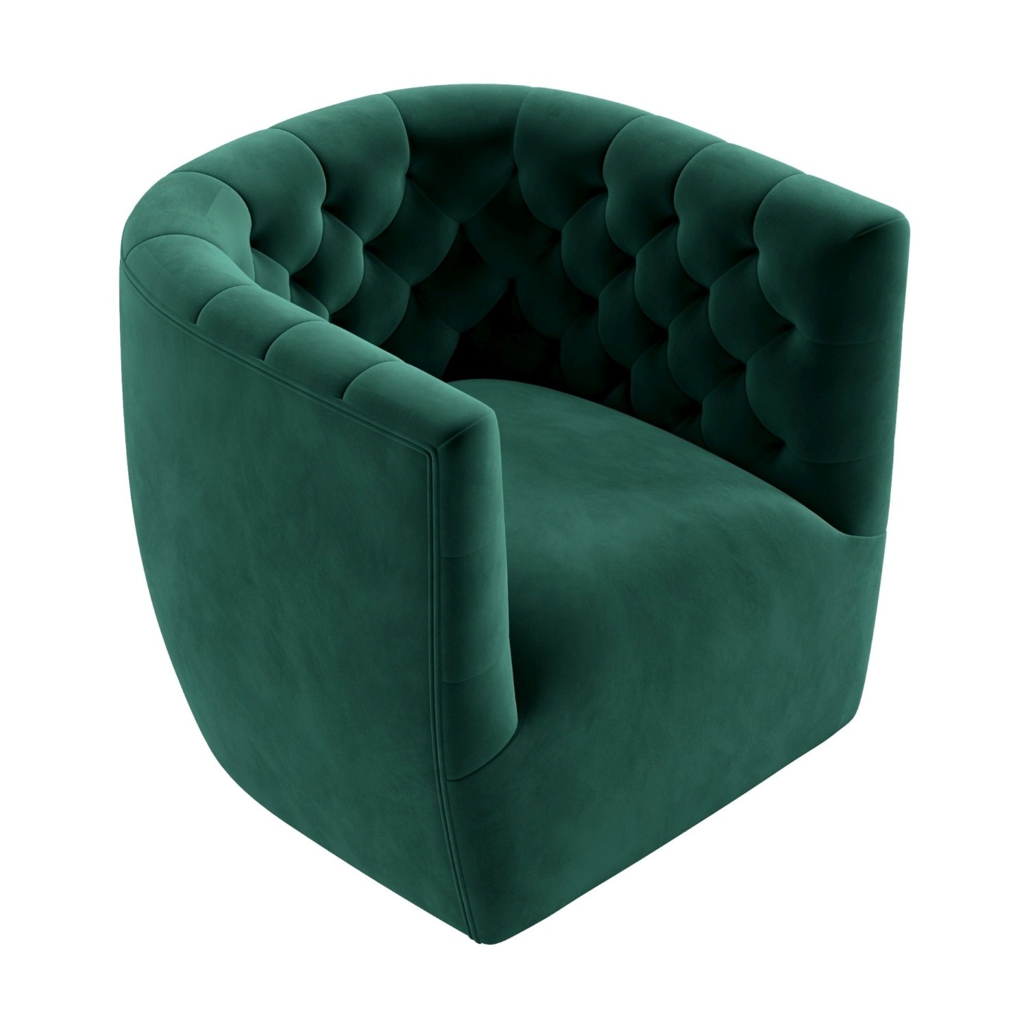 Lotte Forest Green Velvet Swivel Chair - image-5