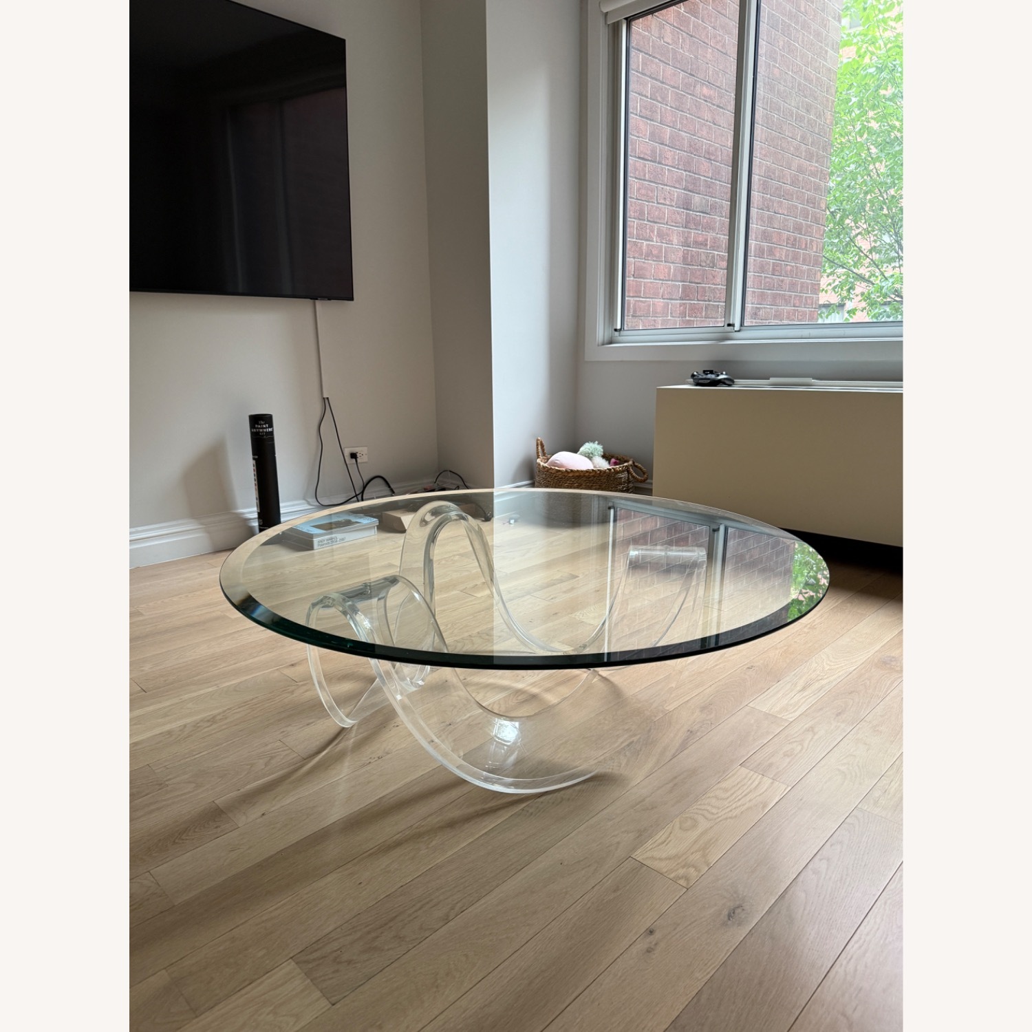 Fixed Ribbon Table Lucite Ribbon Coffee Table - AptDeco