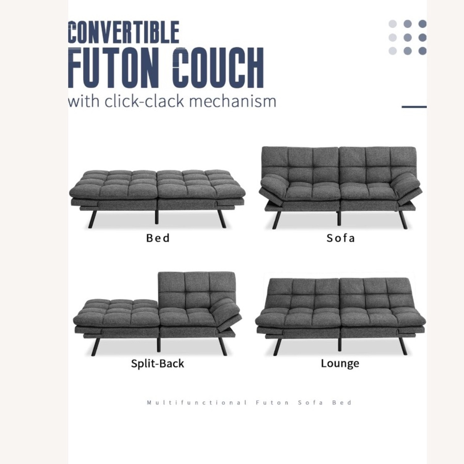 IULULU Grey Sofa Bed - image-4