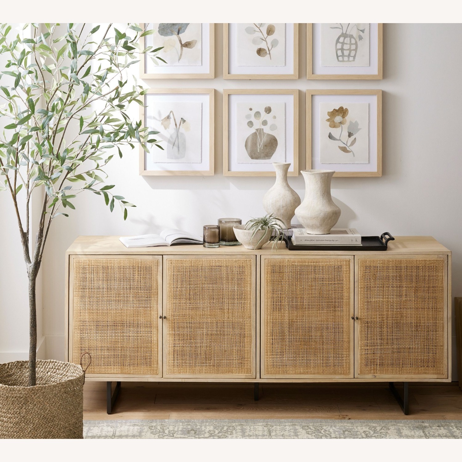 Pottery Barn Dolores Cane Console Table (72") - image-7