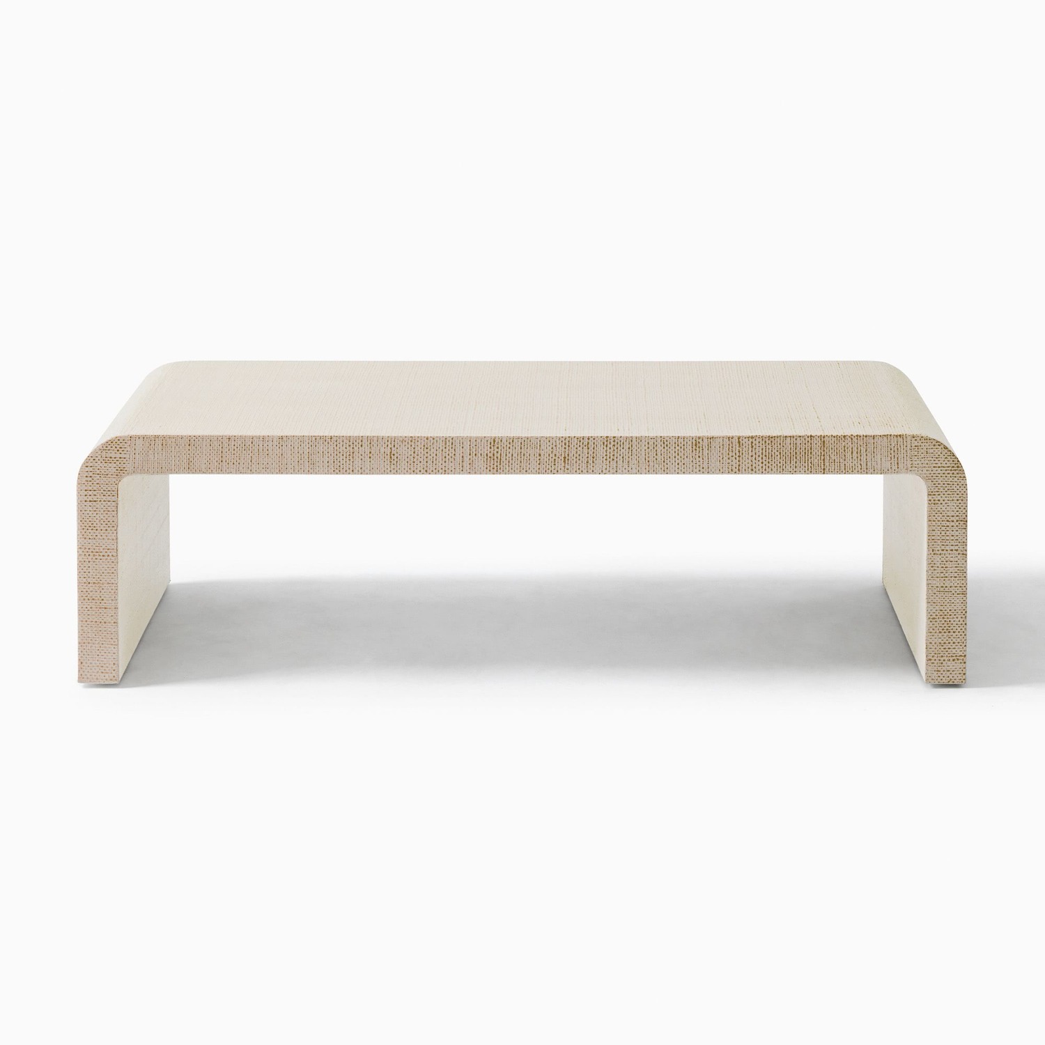 West Elm Solstice Painted Raffia Low Coffee Table - image-1