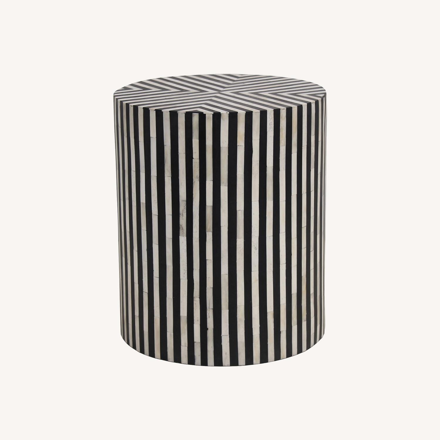 West Elm Striped Side Table - image-0