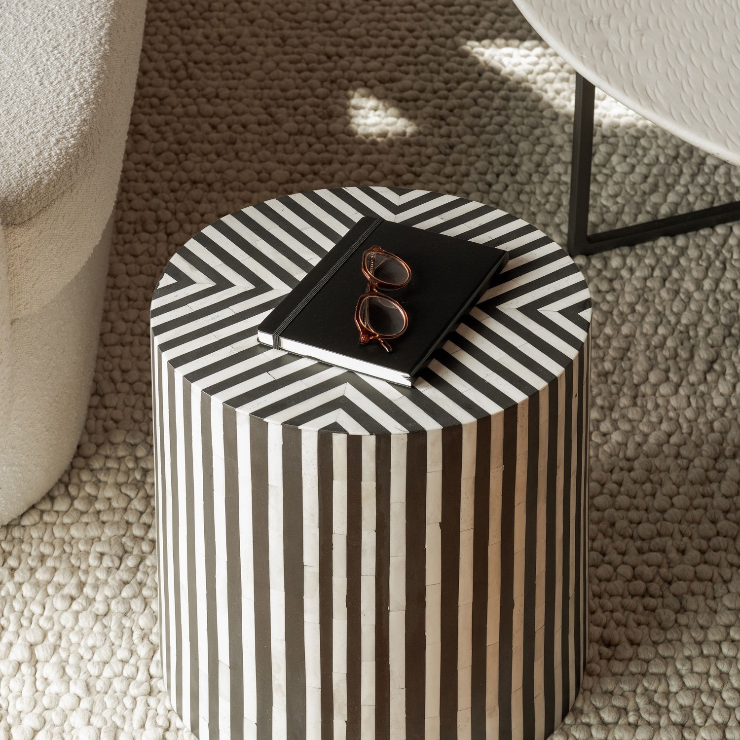 West Elm Striped Side Table - image-5