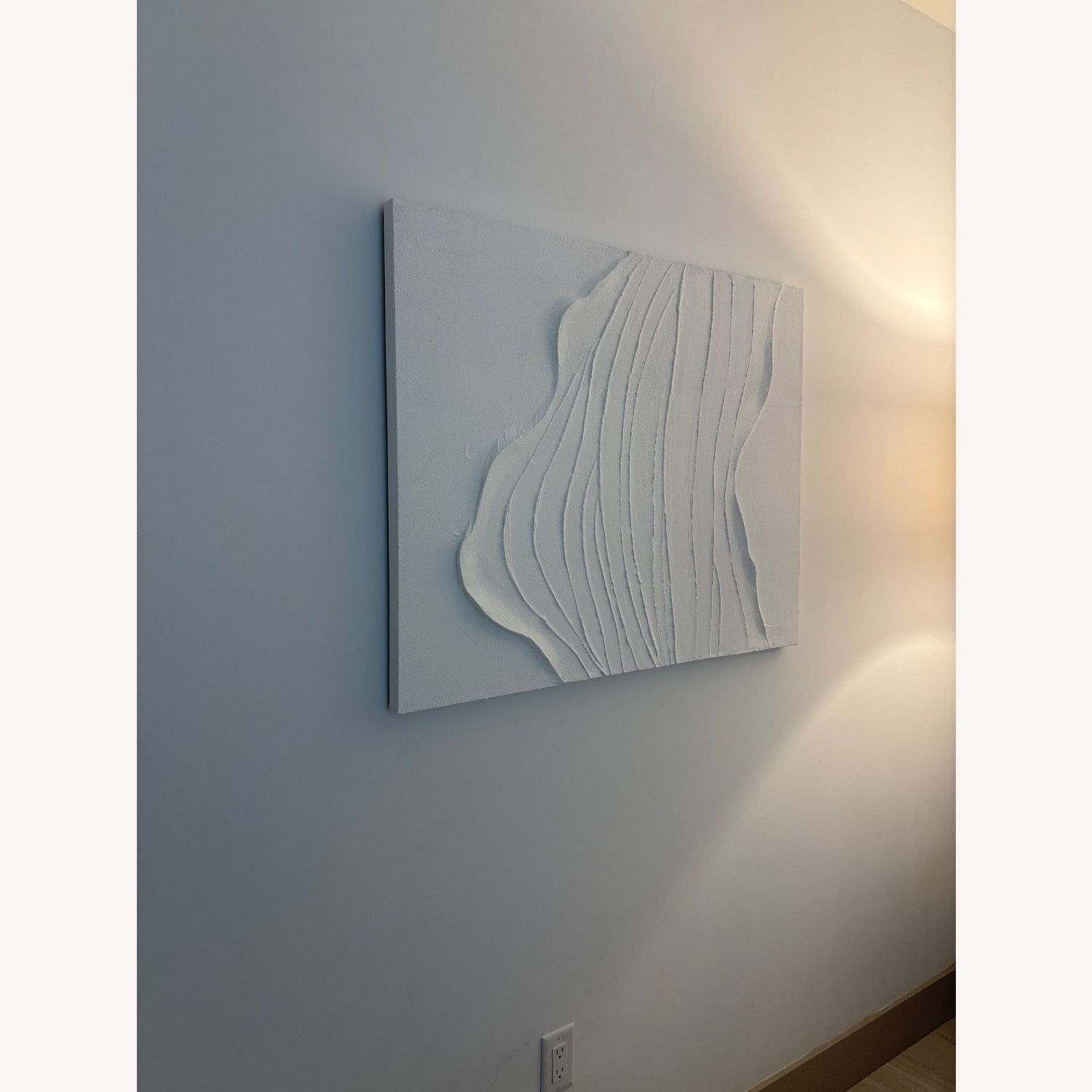 At Home White Abstract Canvas - image-2