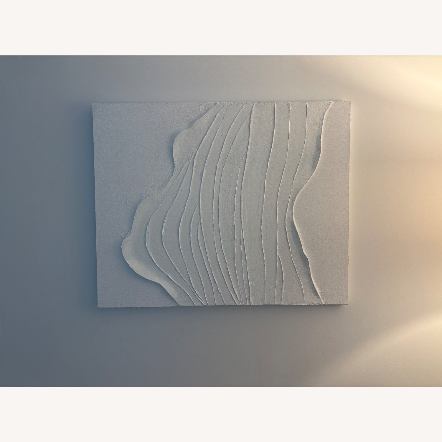 At Home White Abstract Canvas - image-1