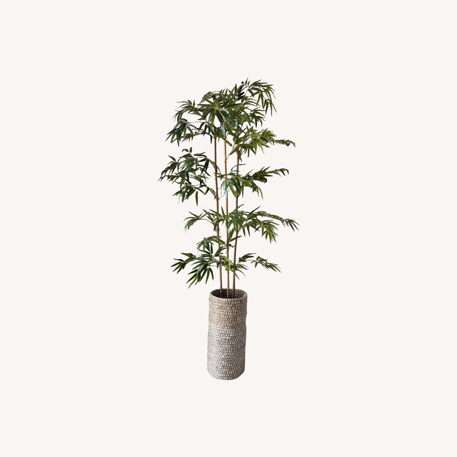At Home Artificial Bamboo Tree in Urn Basket - image-0