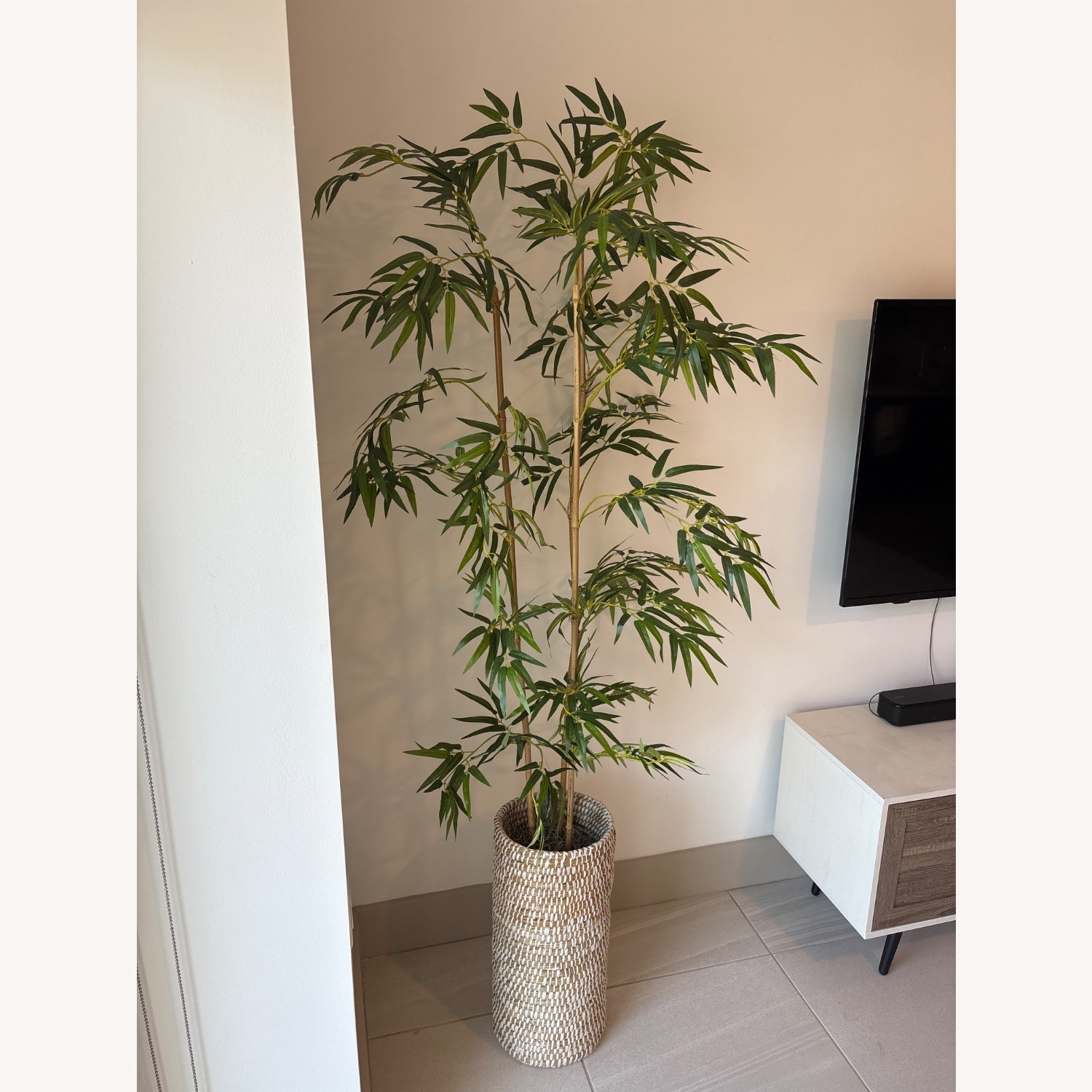 At Home Artificial Bamboo Tree in Urn Basket - image-3