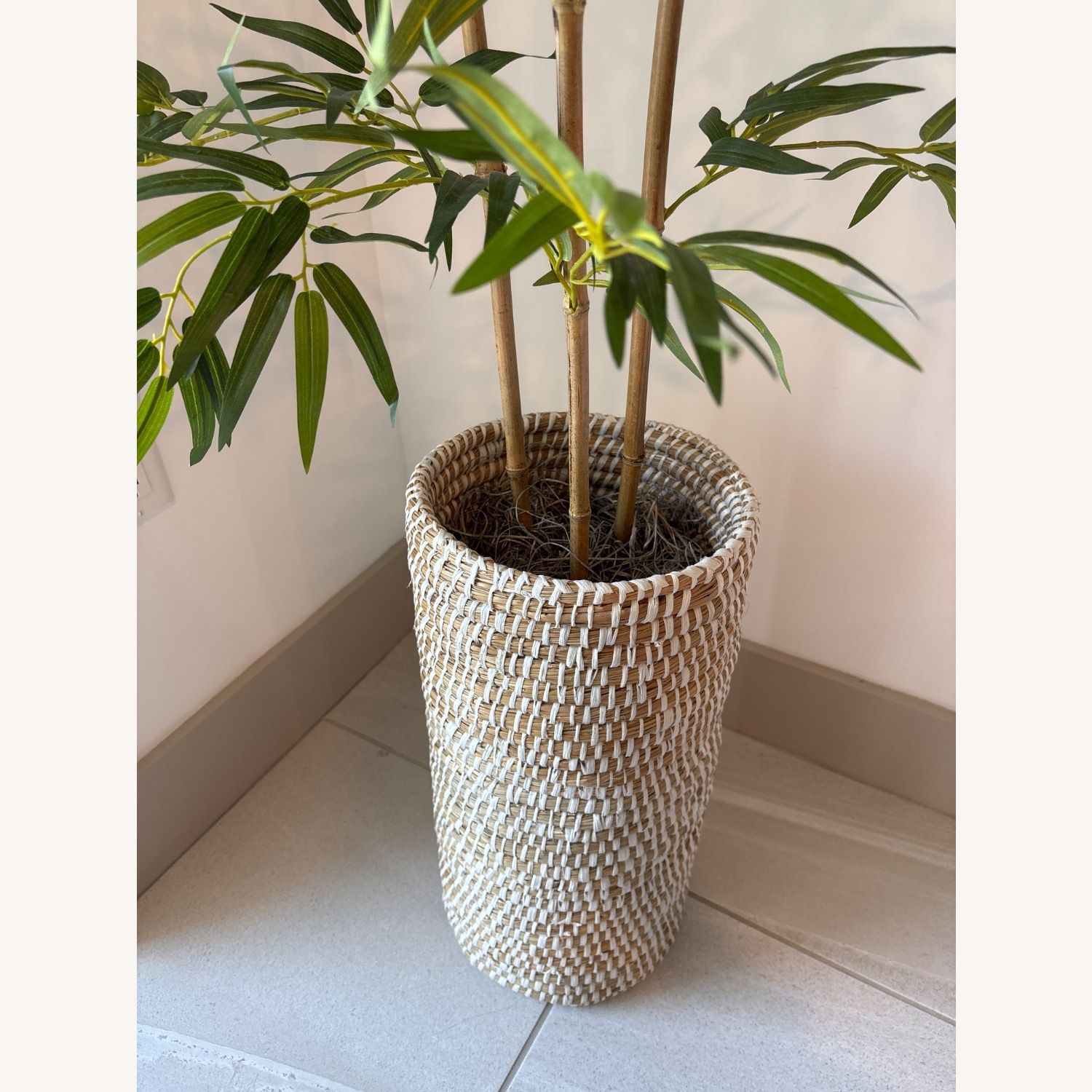 At Home Artificial Bamboo Tree in Urn Basket - image-4