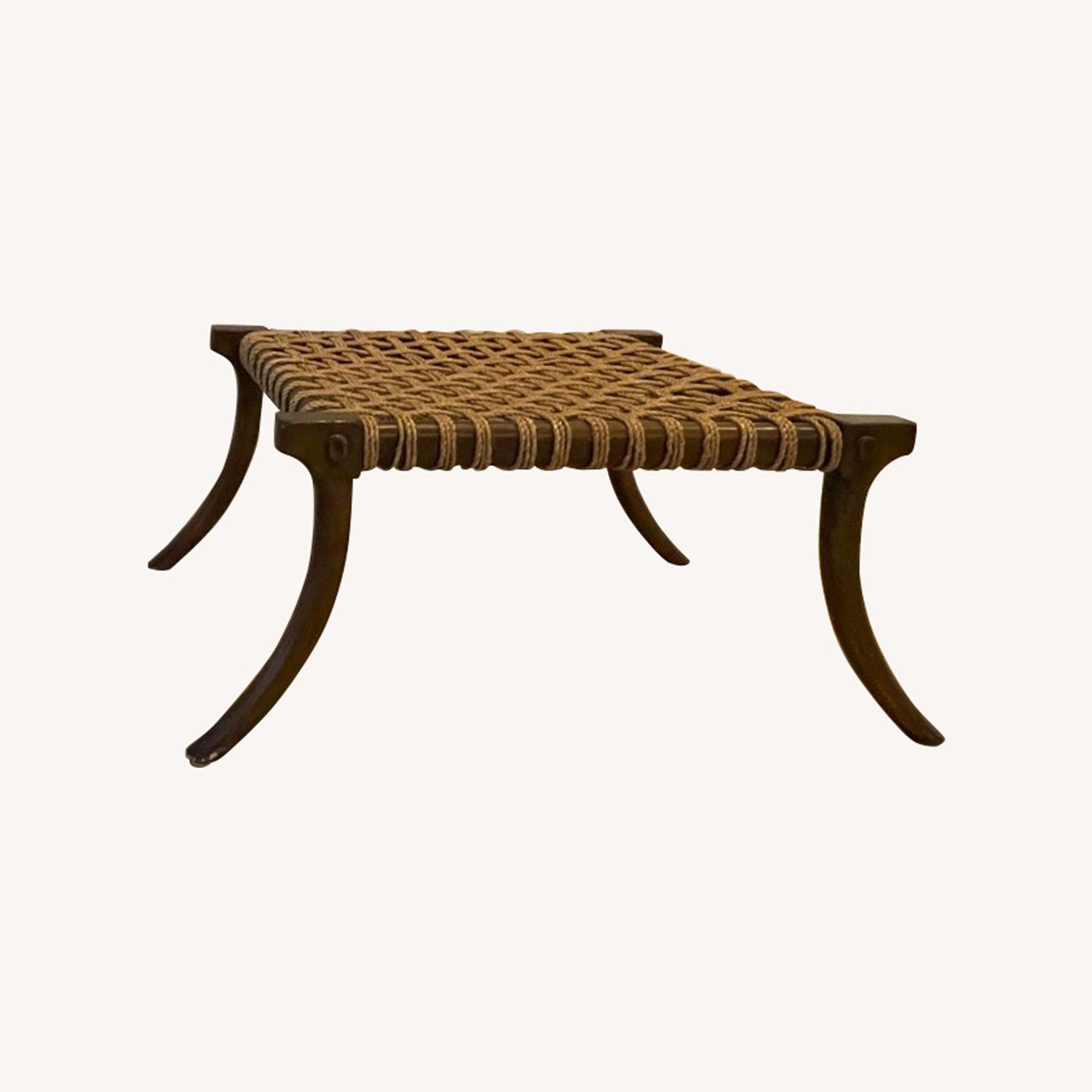 Holly Hunt Saber Leg Ottomans with Seagrass Seat - image-0