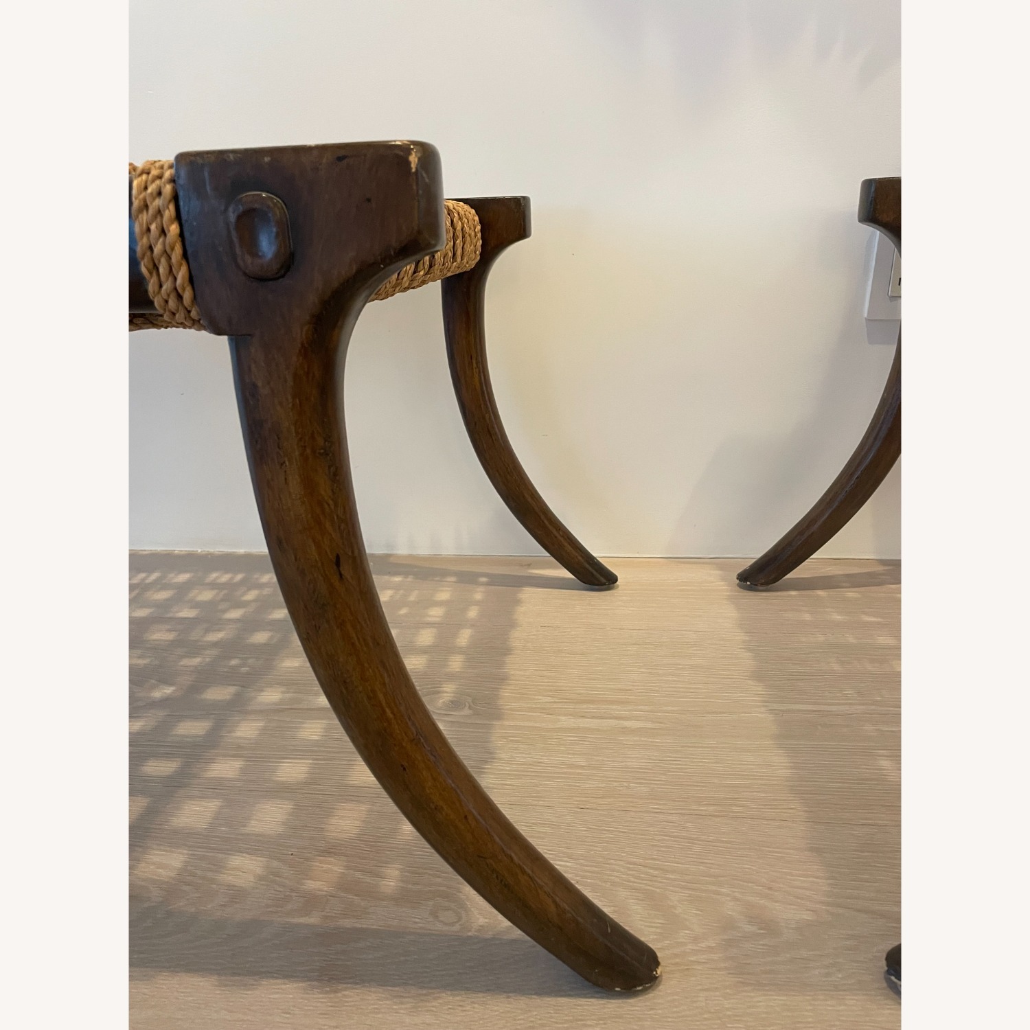 Holly Hunt Saber Leg Ottomans with Seagrass Seat - image-7