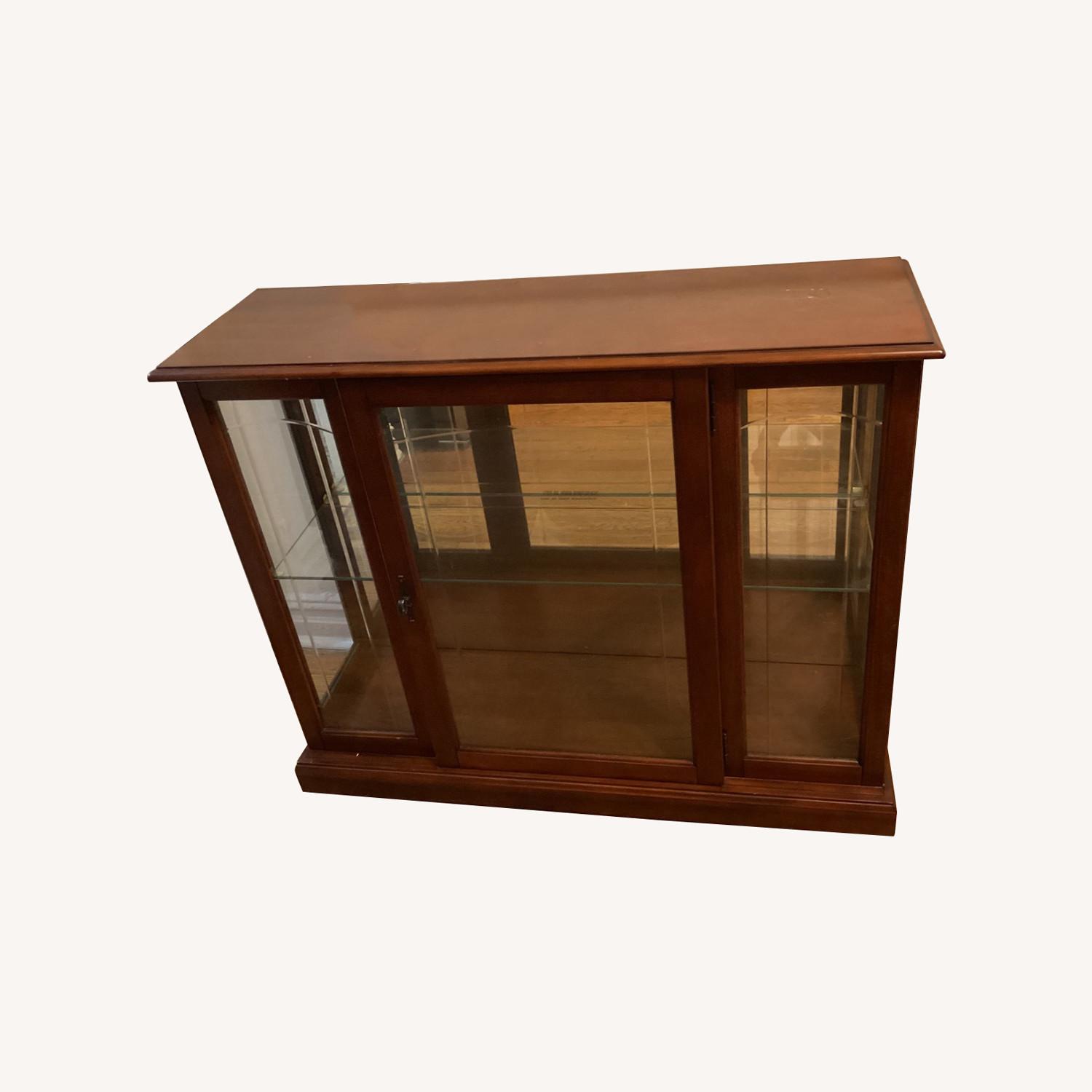 Home Meridian Wood & Glass Lighted Display Cabinet - image-0