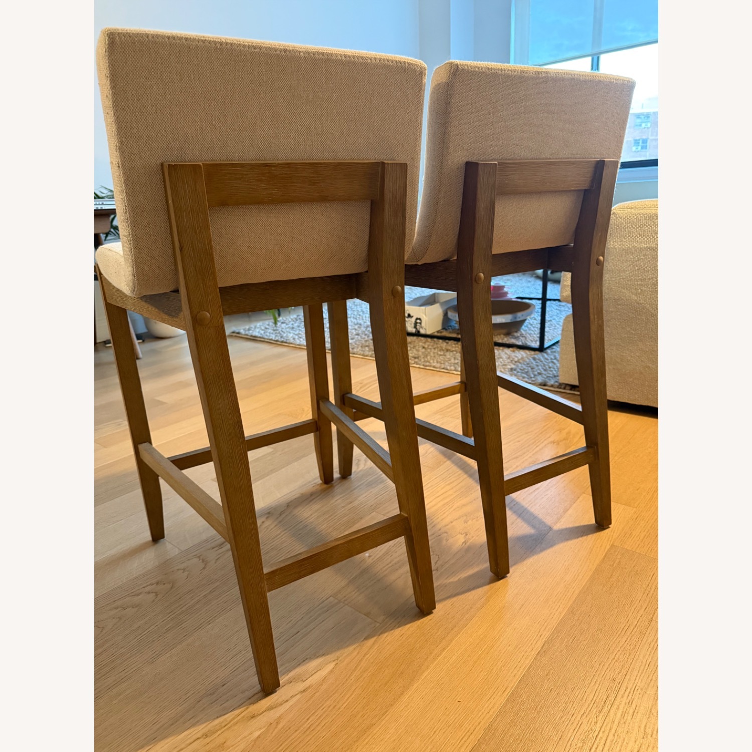 Pair of Upholstered Nathan James Counter Stools - image-2