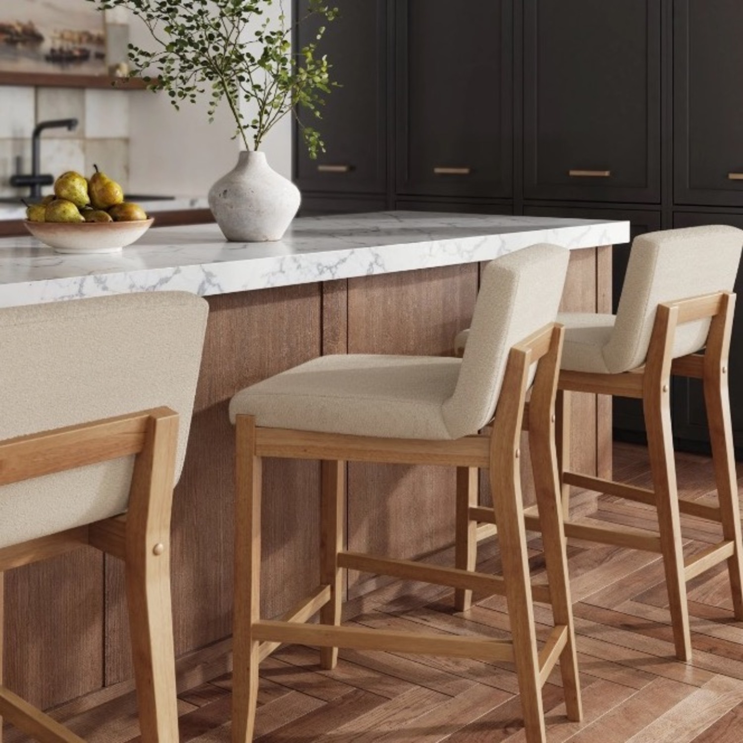 Pair of Upholstered Nathan James Counter Stools - image-8