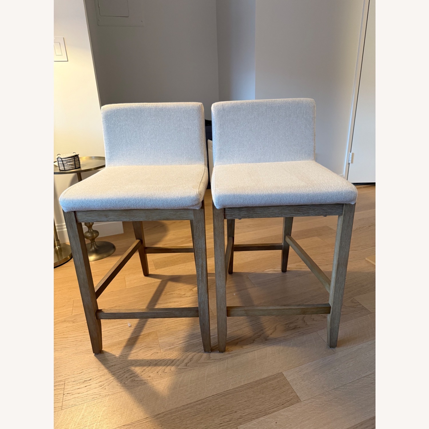 Pair of Upholstered Nathan James Counter Stools - image-5