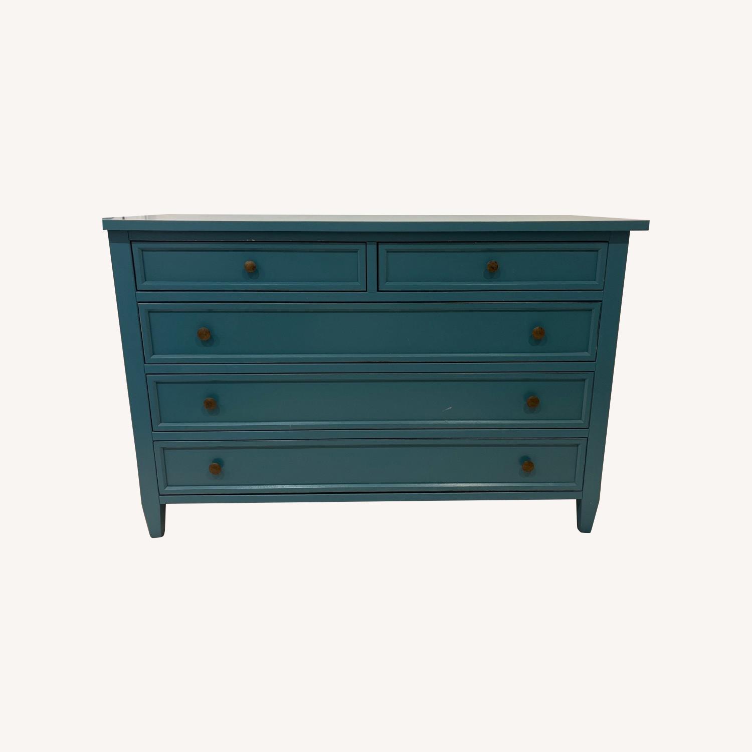 Crate & Barrel Large Chest of Drawers, Blue - image-0