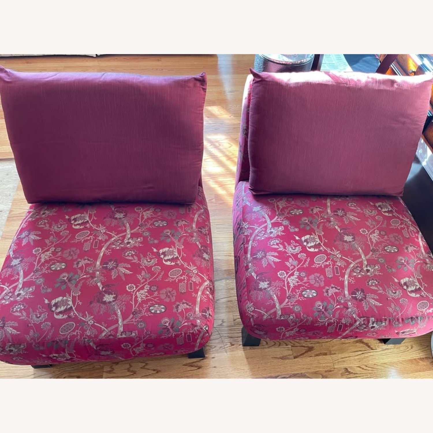 Vintage Oriental Print Accent Chairs - image-4