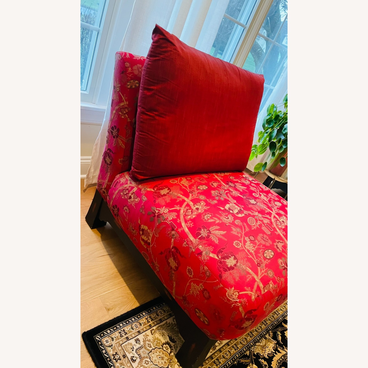 Vintage Oriental Print Accent Chairs - image-2