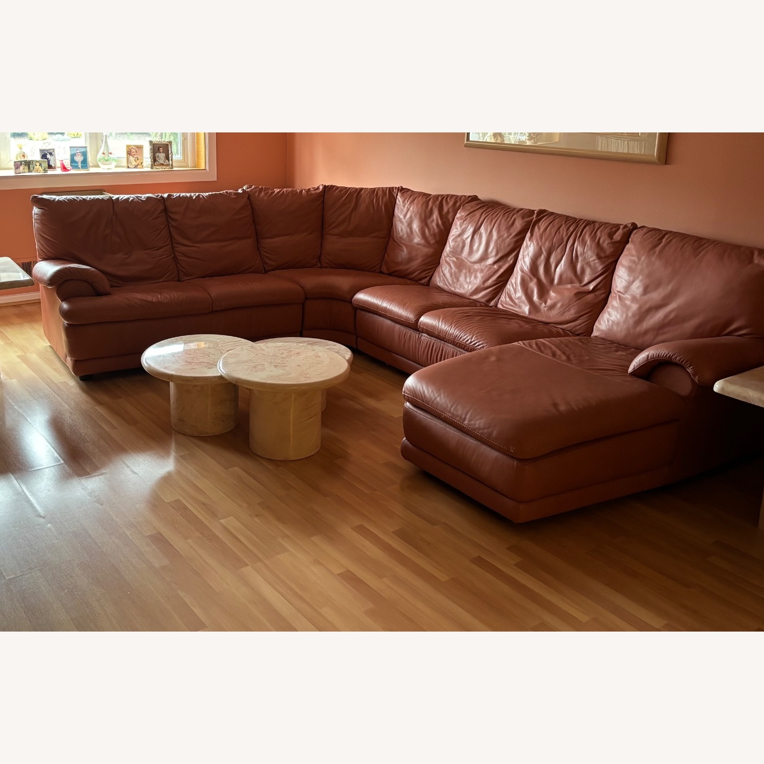 4 Piece Imported Italian Leather Sectional  - image-1