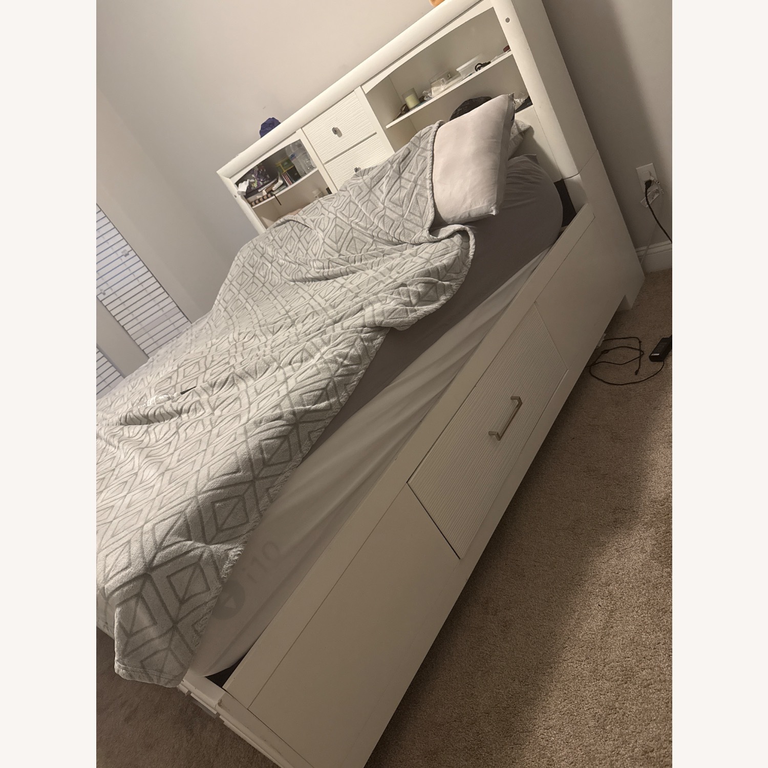 White King Size Bed w Drawers - image-3