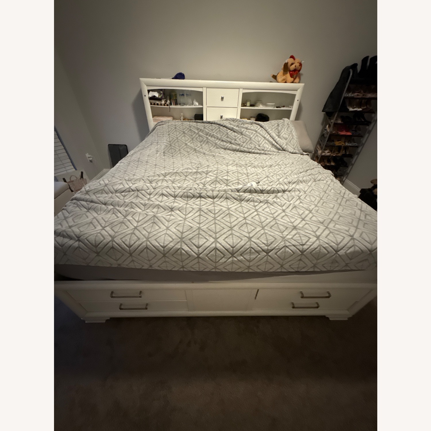 White King Size Bed w Drawers - image-1