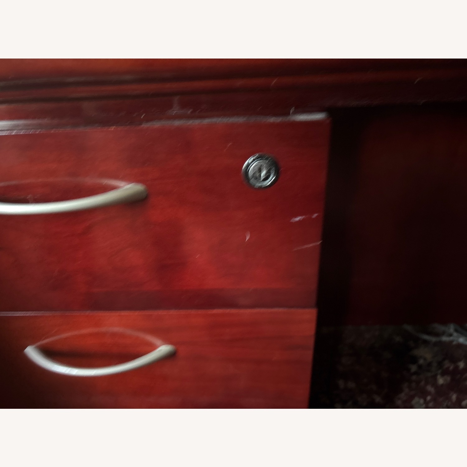 Executive 3 piece Brown Lacquer Desk - image-4