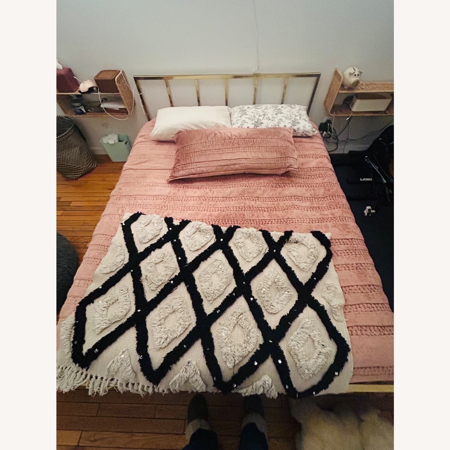 CB2 Alchemy Brass Gold Queen Bed - image-5