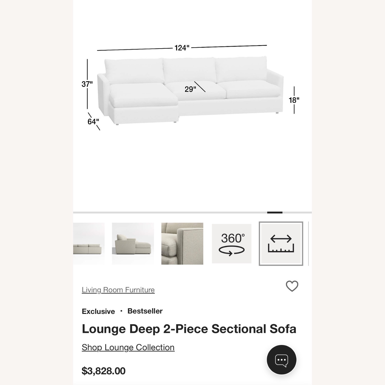 Crate and Barrel Lounge Deep Sectional - image-3