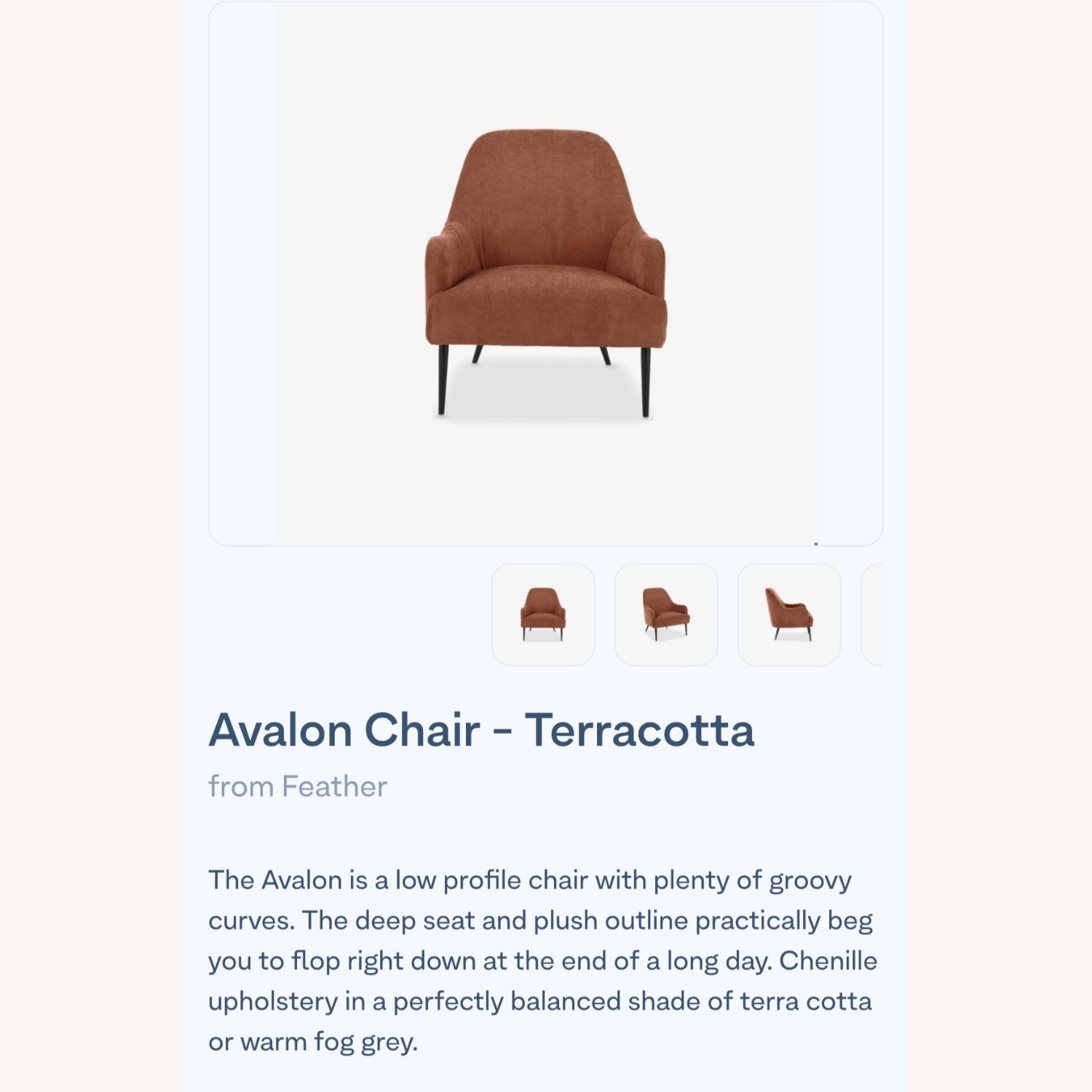 Feather Avalon Orange Mid Century Sitting Chair - image-5