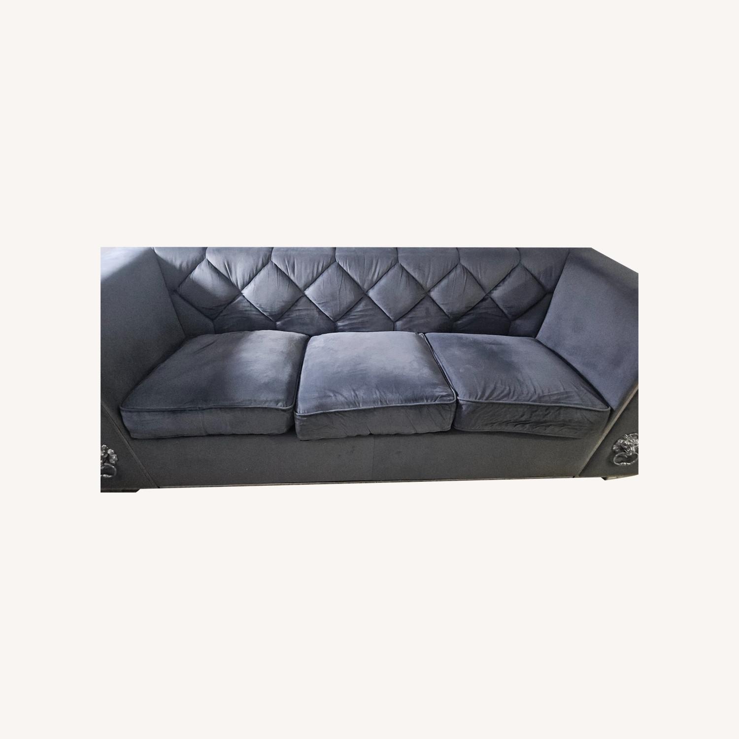 Gray Blue Couch - image-0