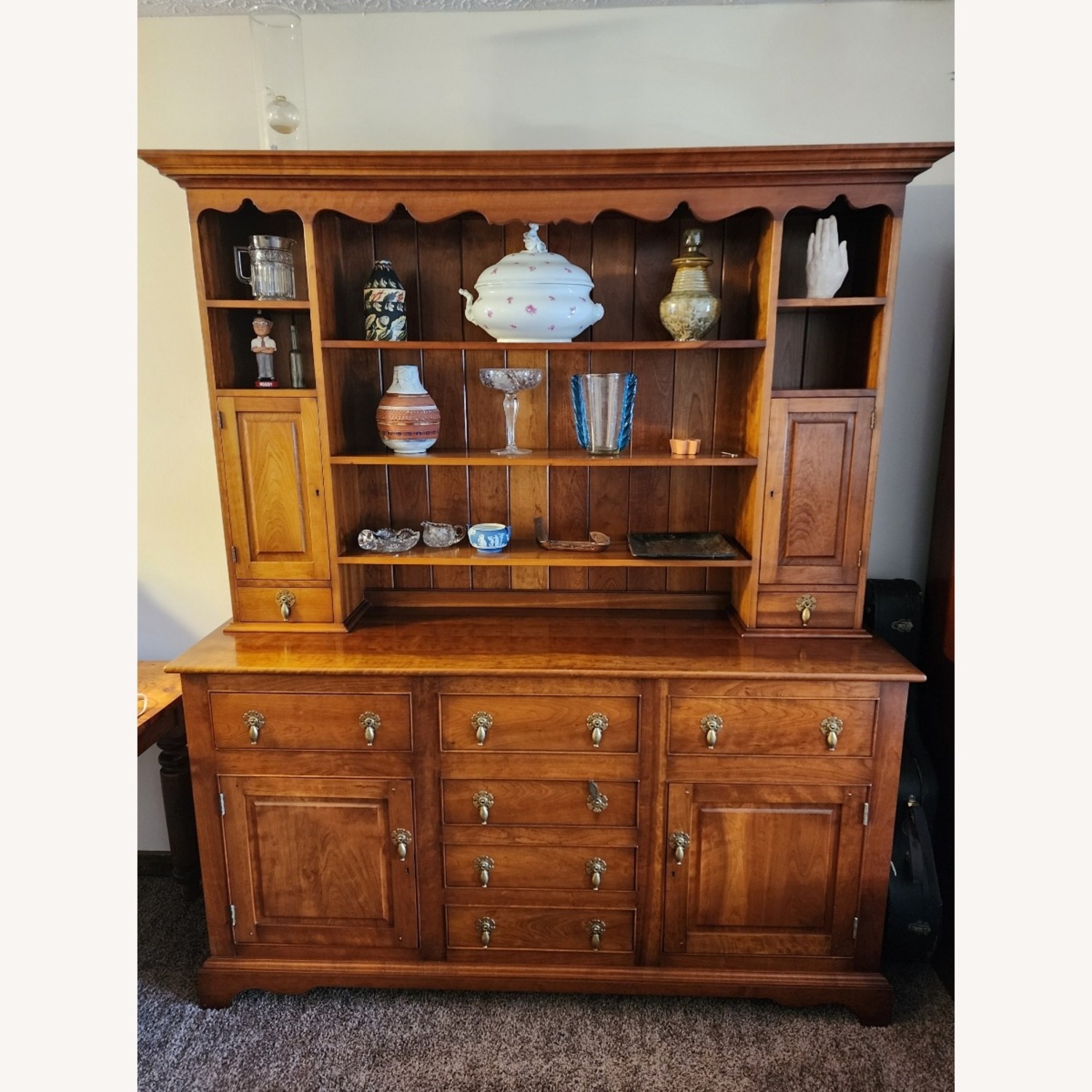 Leopold Stickley Queen Anne Solid Cherry Hutch - image-7