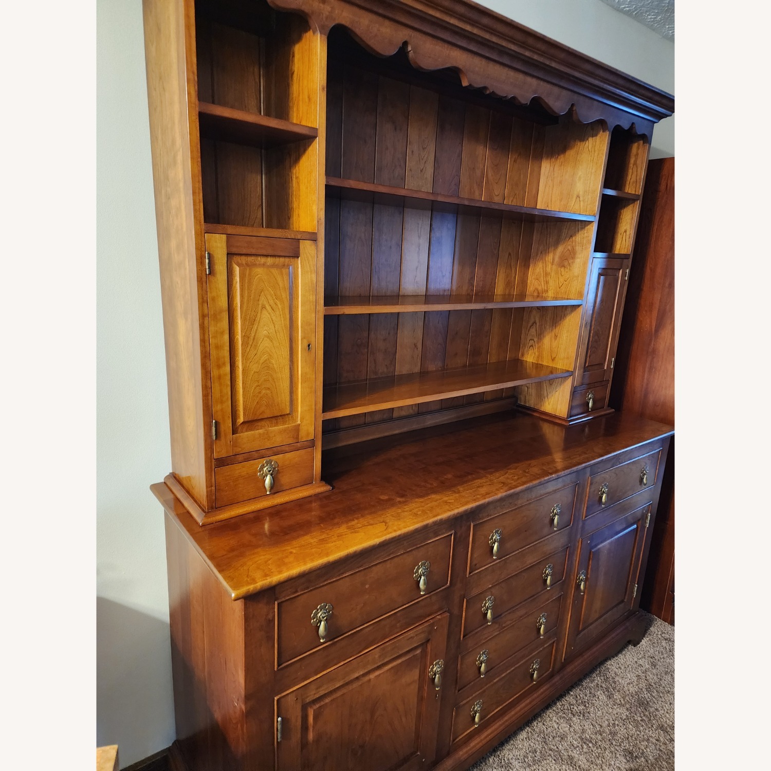 Leopold Stickley Queen Anne Solid Cherry Hutch - image-8