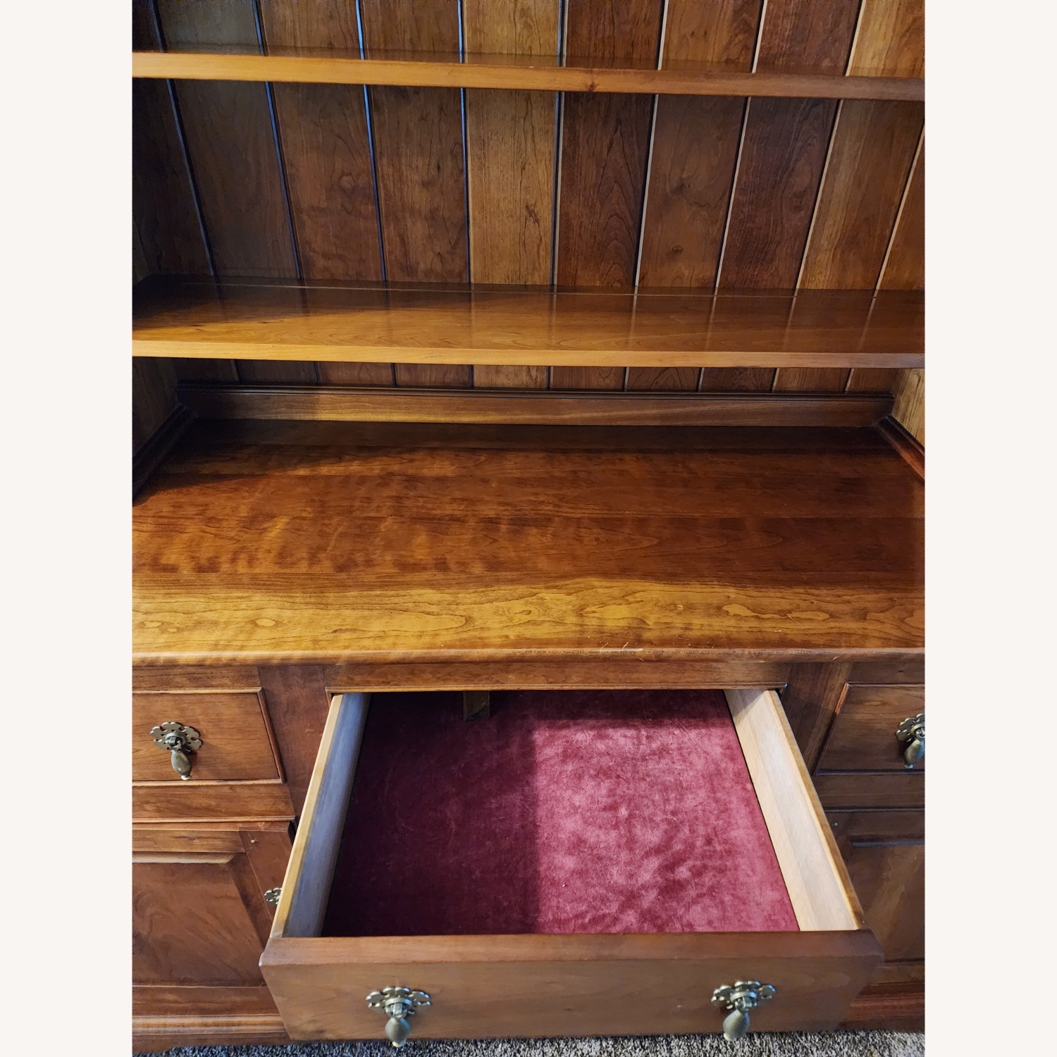 Leopold Stickley Queen Anne Solid Cherry Hutch - image-5