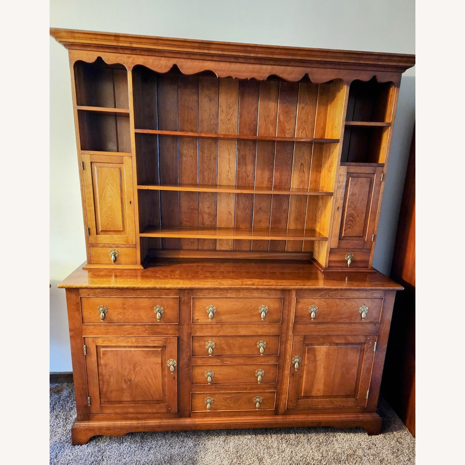 Leopold Stickley Queen Anne Solid Cherry Hutch - image-1