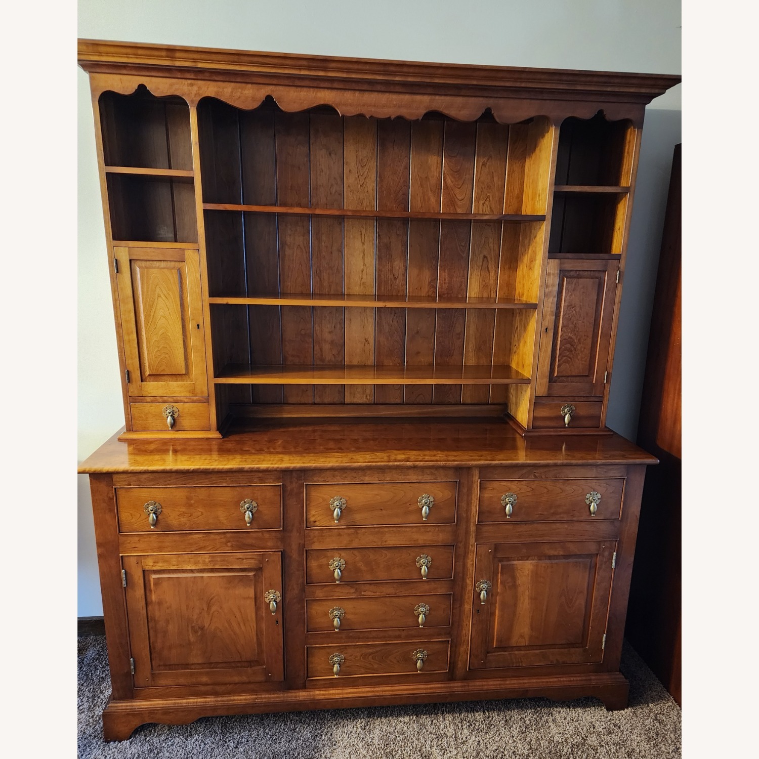 Leopold Stickley Queen Anne Solid Cherry Hutch - image-2