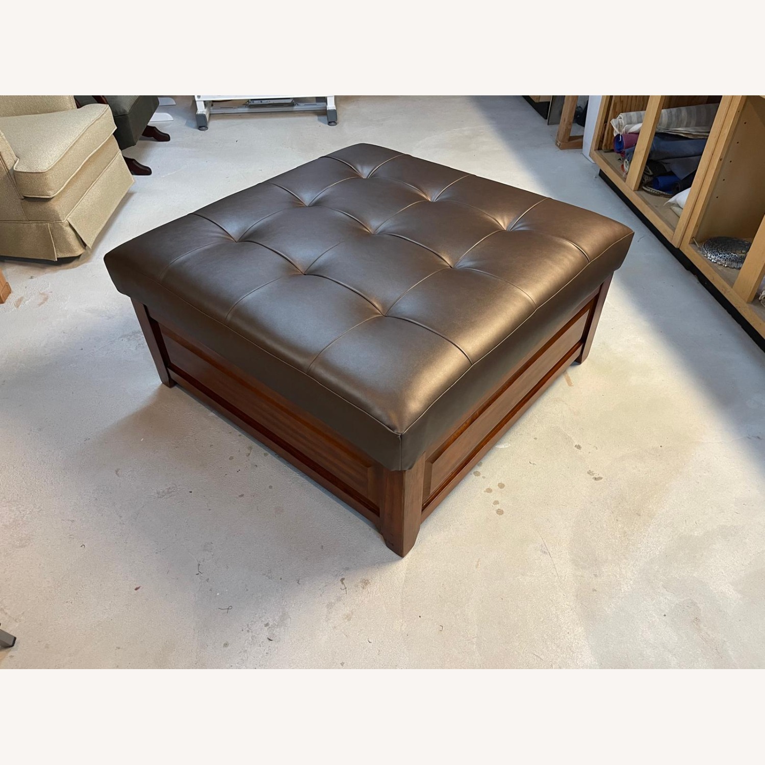 Dark Brown Ottoman - image-1