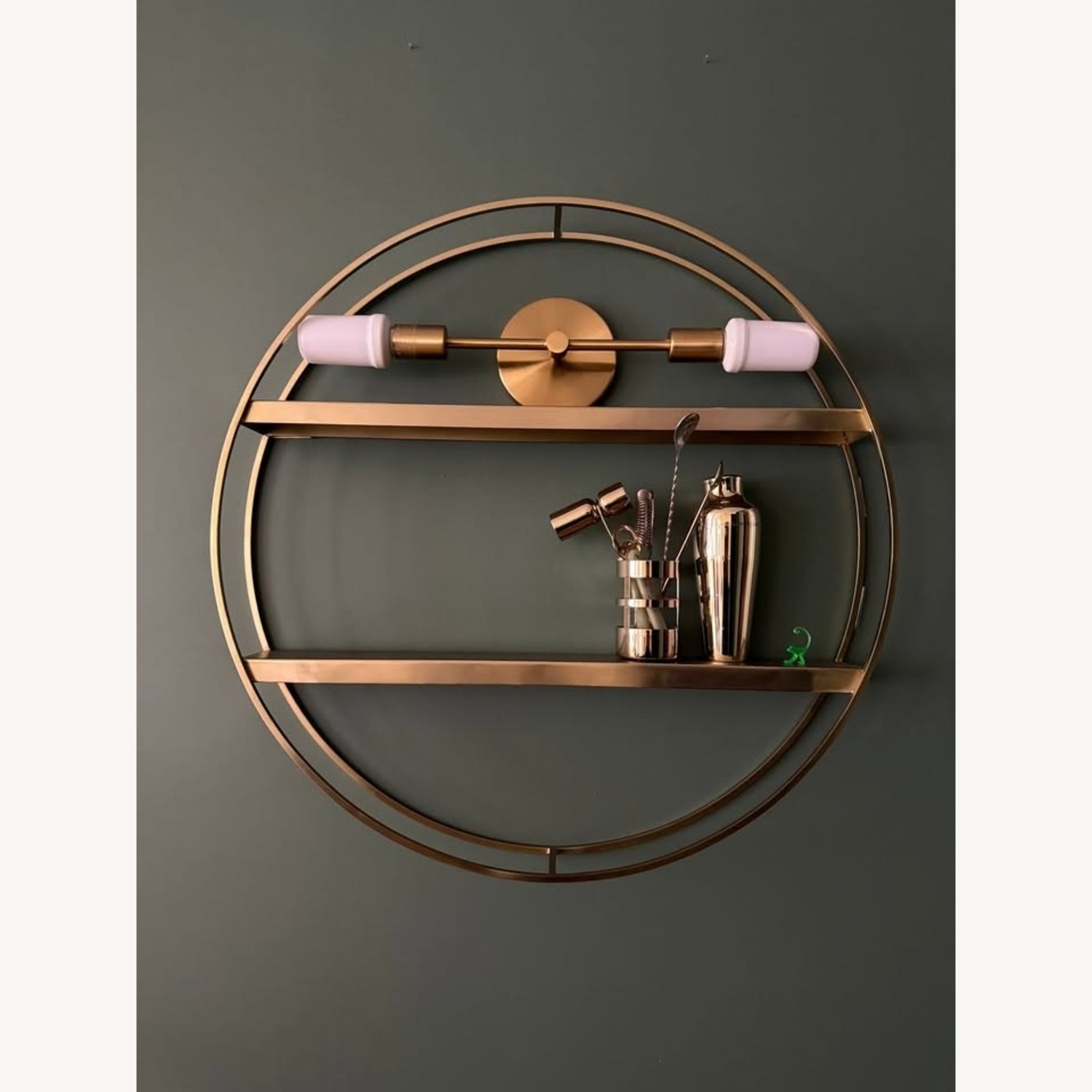 West Elm Deco Round Metal Wall Shelves 30" - image-1