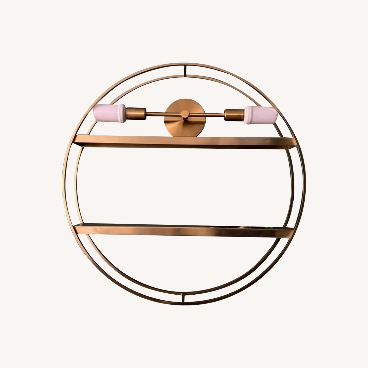 West Elm Deco Round Metal Wall Shelves 30" - image-0