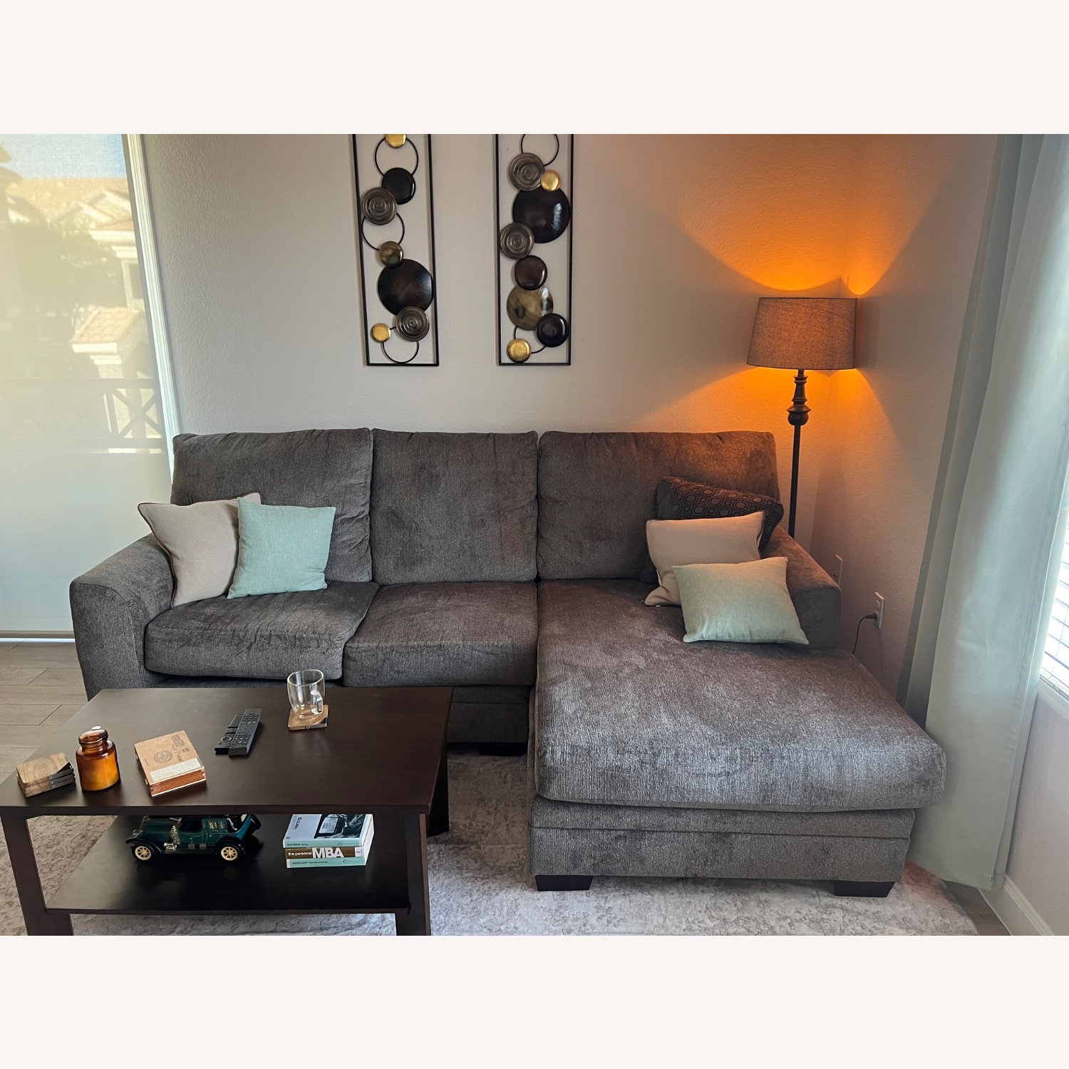 Bob's Discount Furniture Gray Brown Luxe Sectional - image-4