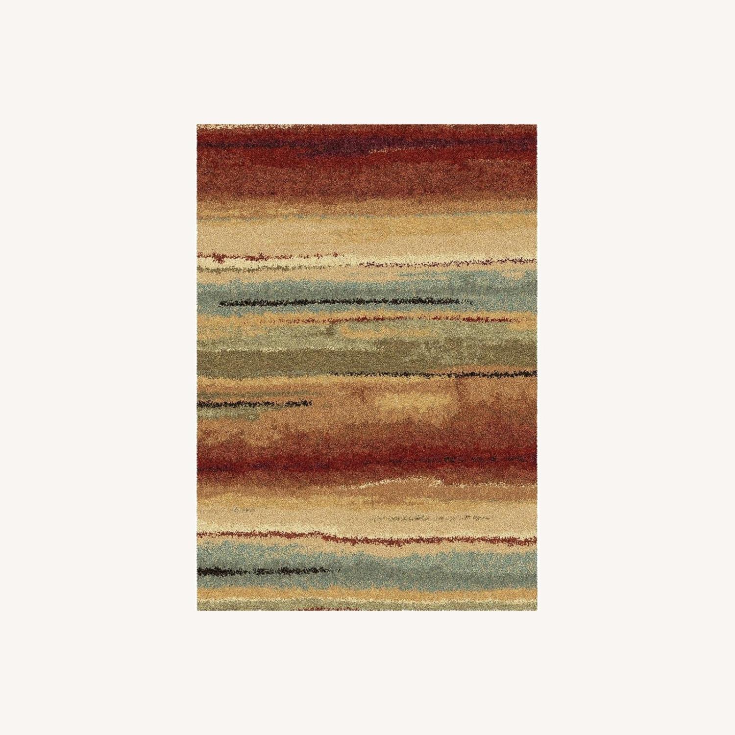 Multicolor Plush Stain Resistant Area Rug 5X8 - image-0