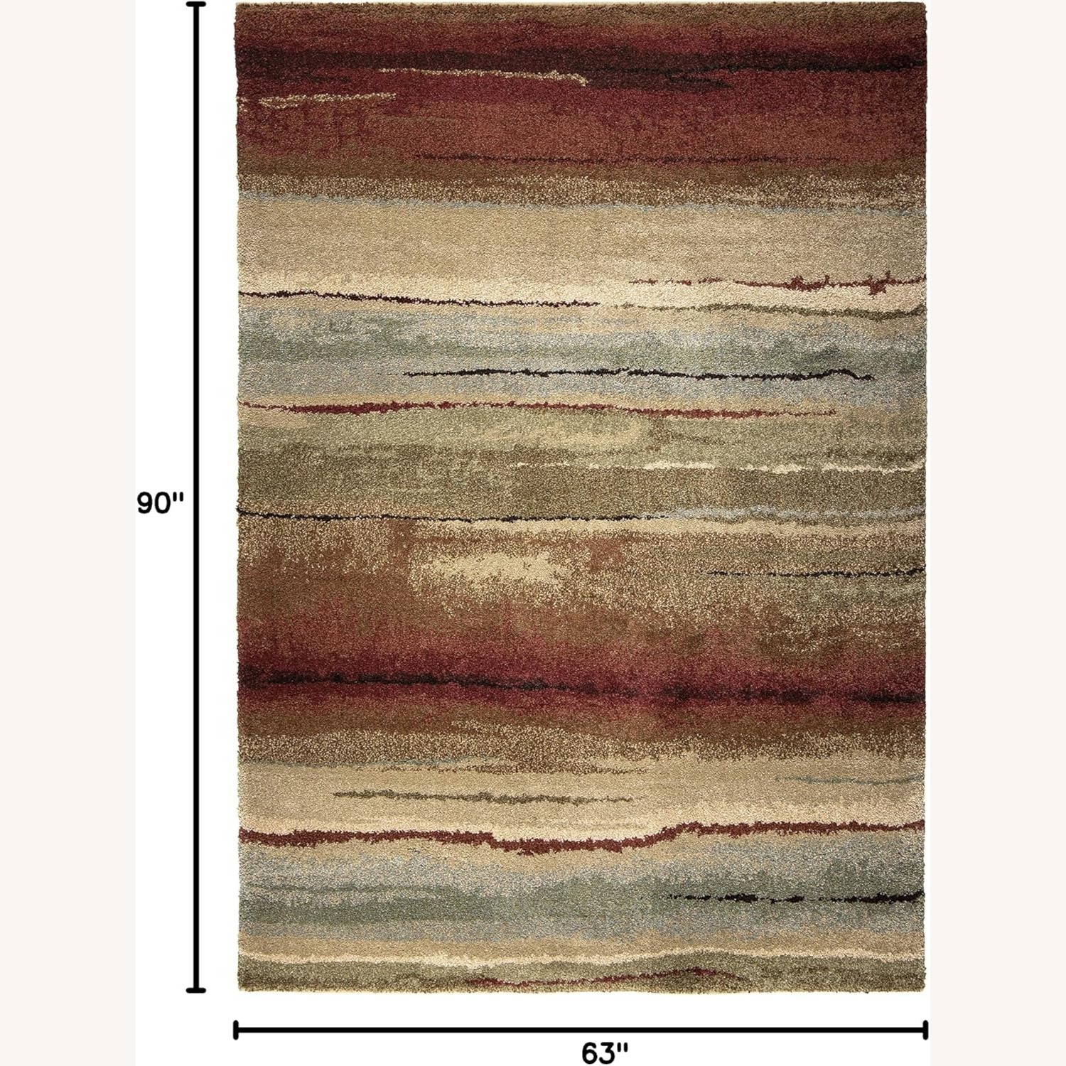 Multicolor Plush Stain Resistant Area Rug 5X8 - image-6
