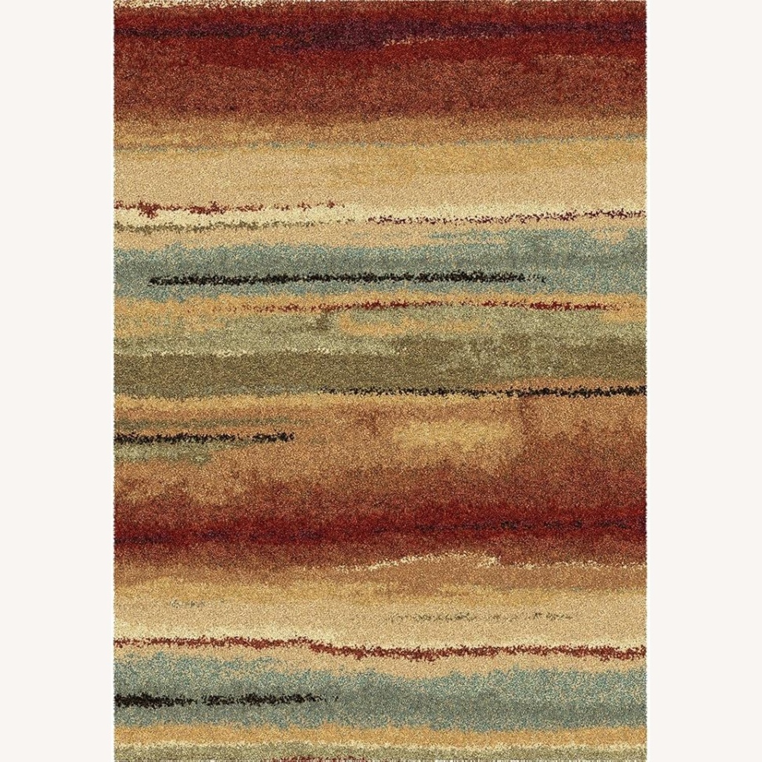 Multicolor Plush Stain Resistant Area Rug 5X8 - image-7