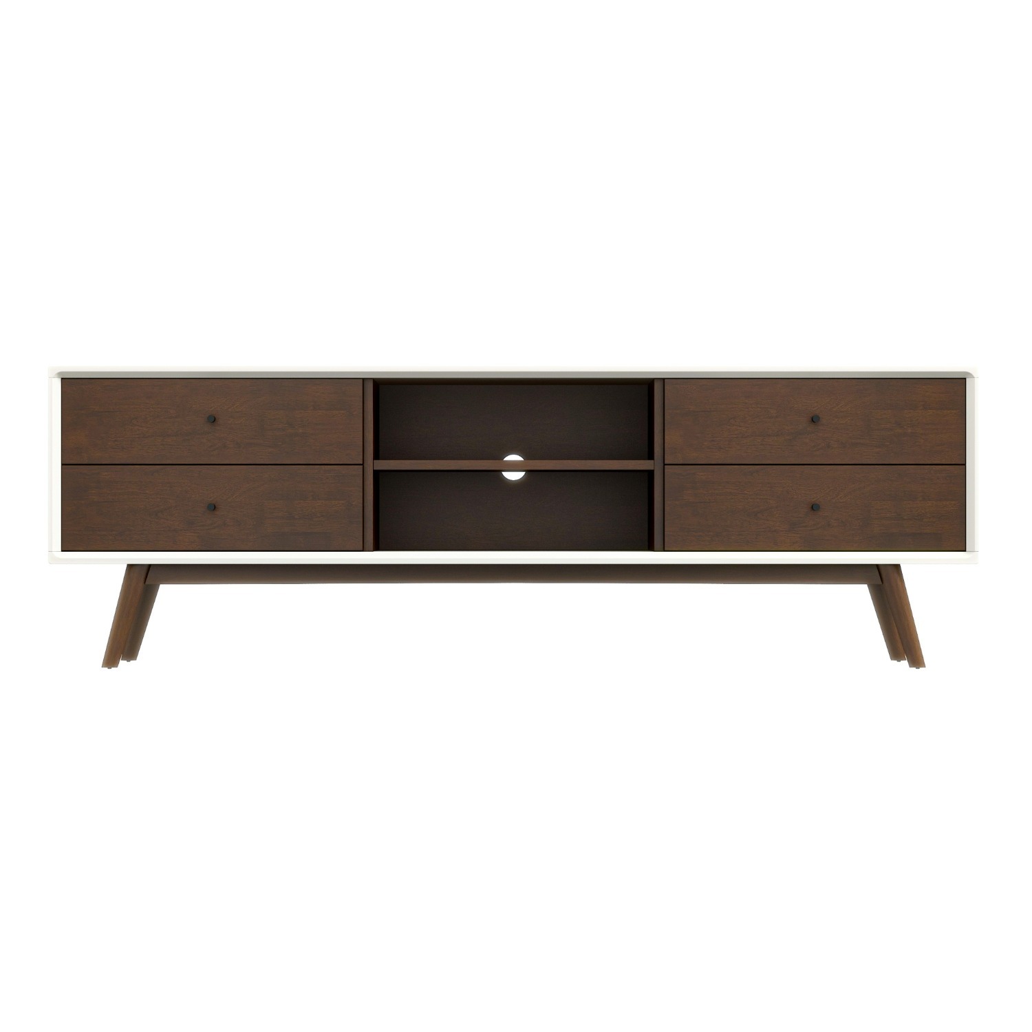 Noak Mid Century Modern Style White TV Stand - image-1