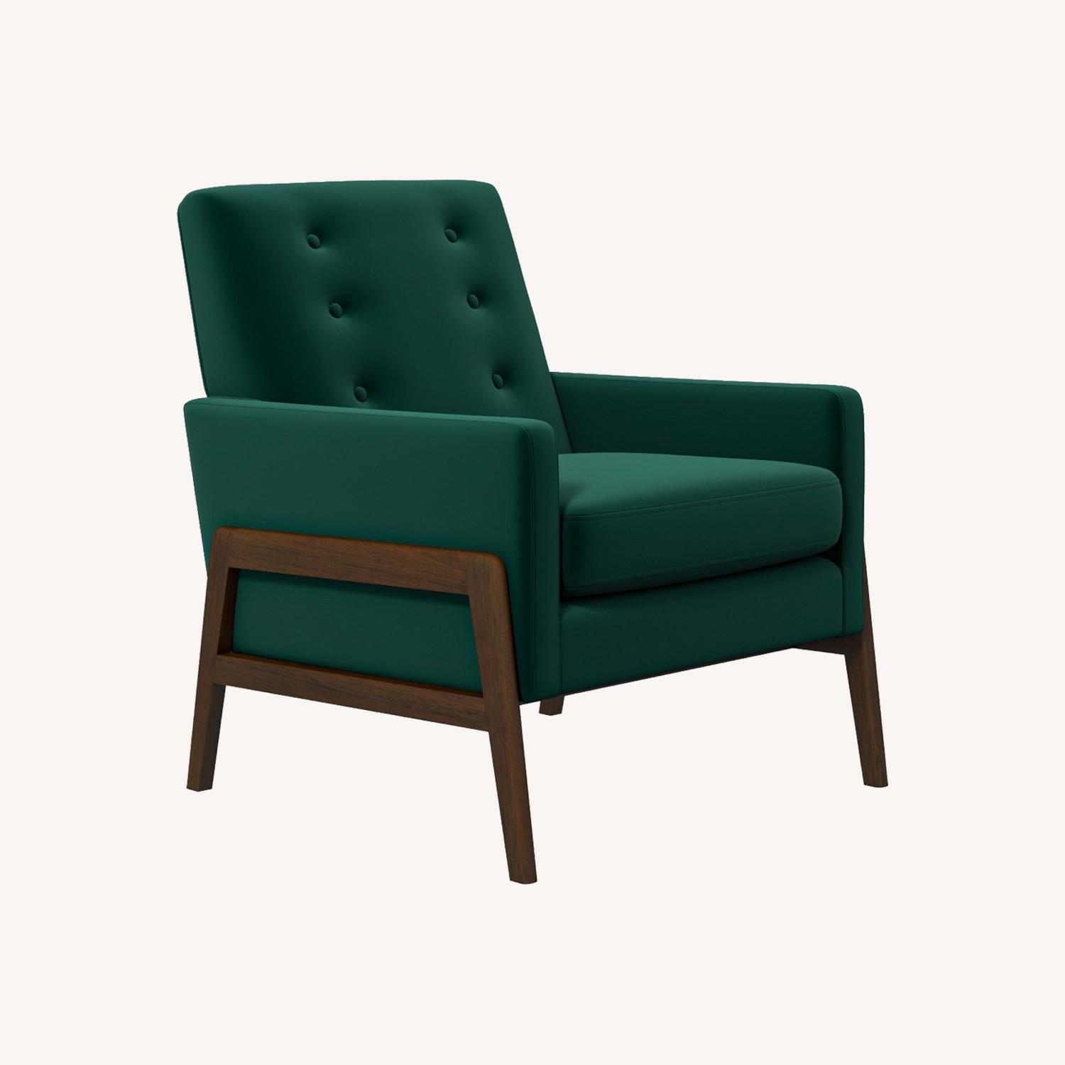 Stella Emerald Green Velvet Lounge Chair - image-0