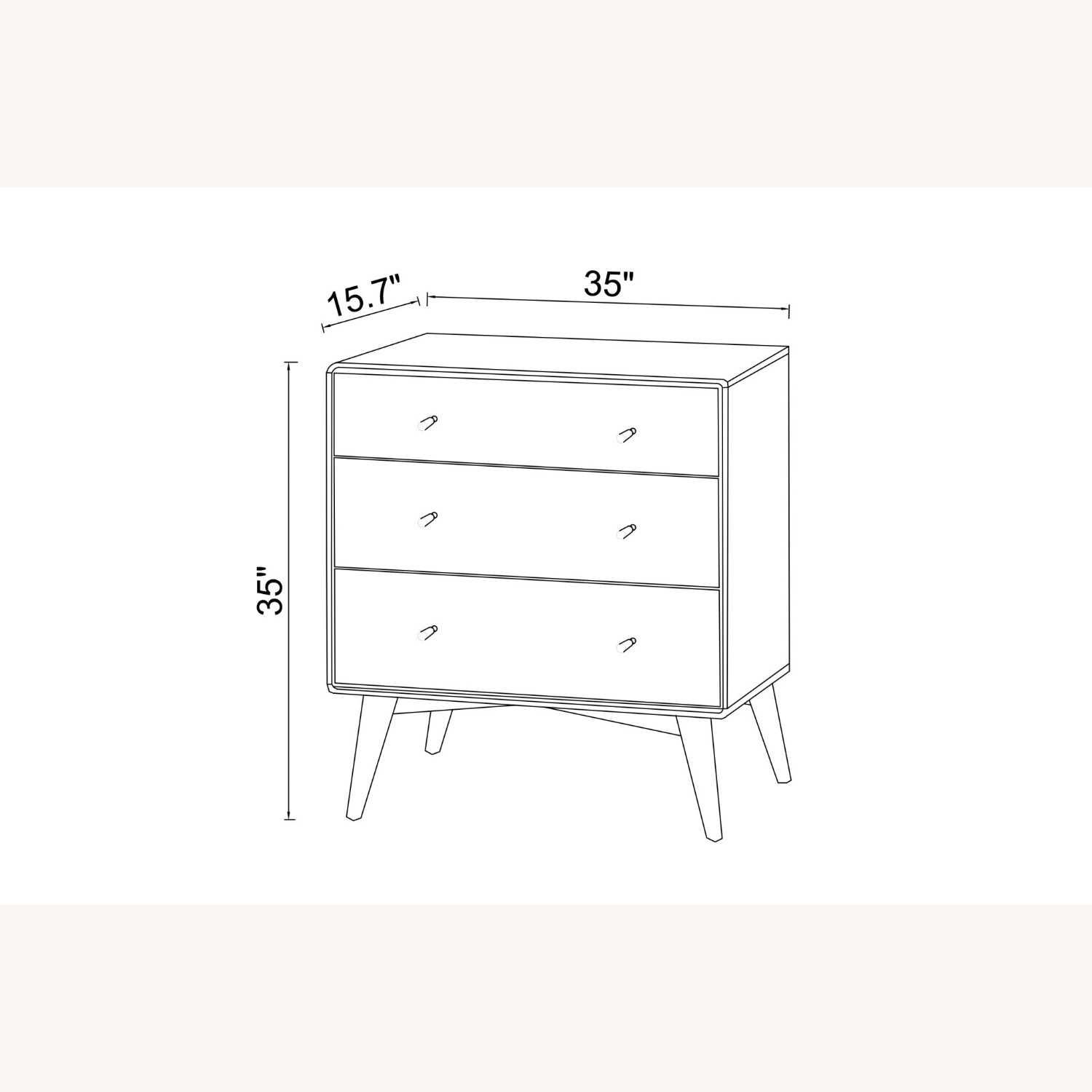 Noak Mid Century Modern Dresser 3 Drawer - image-2